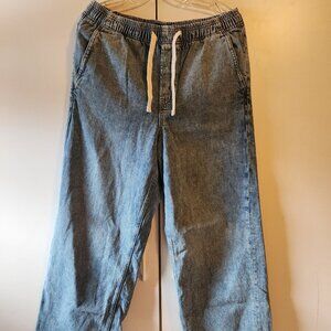 GAP High Rise Wide Leg Drawstring Jeans Women Size Medium 100% Cotton